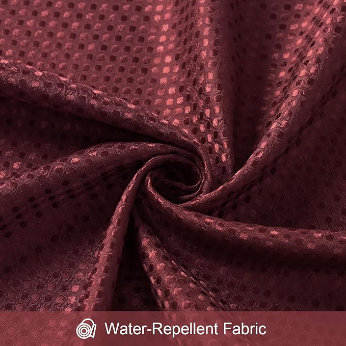 3 in 1 Shower Curtain Set, Burgundy Waffle Shower Curtain and PEVA Liner Set with 12 Stainless Steel Shower Curtain Hooks, Waterproof Fabric Shower Curtains for Bathroom, 72 W x 72 H