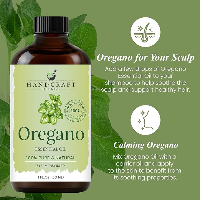 Handcraft Blends Oregano Oil – 1 Fl Oz – 100% Pure and Natural – Premium Grade Essential Oil for Diffuser and Aromatherapy, Skin, Massage, Candle and Soap Making Fragrance