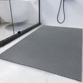 HOMBYS 35 x 24 Extra Large Shower Mat for Shower Stall Tub, Non Slip Bath Mat Bathroom Accessories, PVC Mats for Shower and Bathroom, Quick Drying, (Gray, 35"x24")