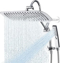 G-Promise All Metal 16 Inch Shower Head with Massage Mode Handheld, Rain Shower Head with Handheld Spray Combo, 3-Way Diverter with Pause Setting, 13 Inch Adjustable Extension Arm (Polished Chrome)