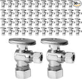 50-Pack EFIELD Angle Stop Valve 1/2" Nominal (5/8" OD) Compression x 3/8" OD, 1/4-Turn,(VALVE116-50PCS)