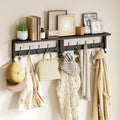 AMBIRD Coat Rack Wall Mount with Shelf, 17.1 Inches Coat Hooks Wall Mounted, Hat Wall Hooks for Hanging in Entryway, Living Room, Bathroom, Bedroom (Black)