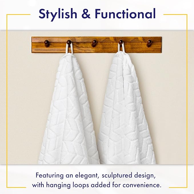 Ultra Soft & Stylish 700 GSM Luxury Hand Towel Set (6 Pieces - 30 x 16 in.) - 100% Zero-Twist, Long-Staple Cotton - Remarkably Absorbent (Granite Grey)