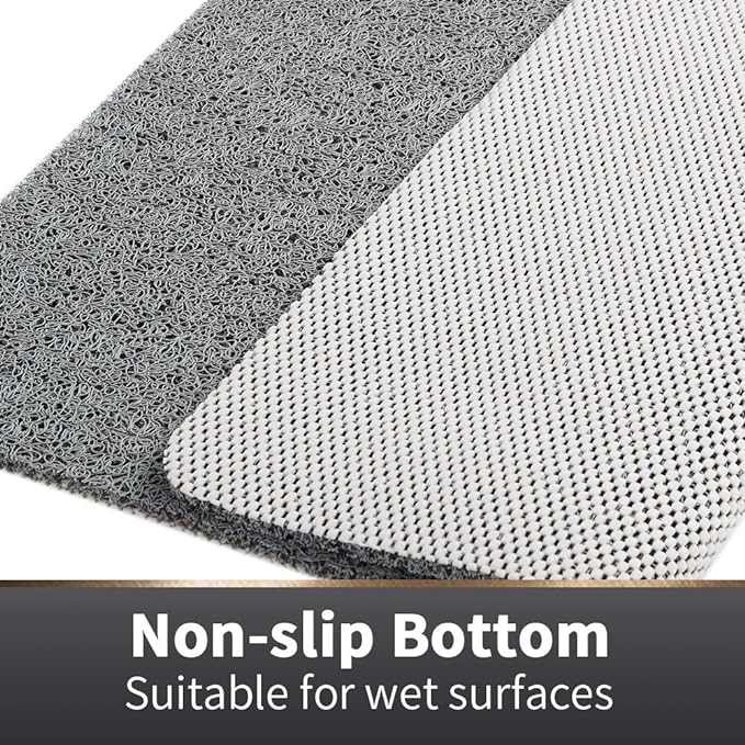 Asvin Soft Textured Bath, Shower, Tub Mat, 24x32 Inch, Phthalate Free, Non Slip Comfort Bathtub Mats with Drain, PVC Loofah Bathroom Mats for Wet Areas, Quick Drying