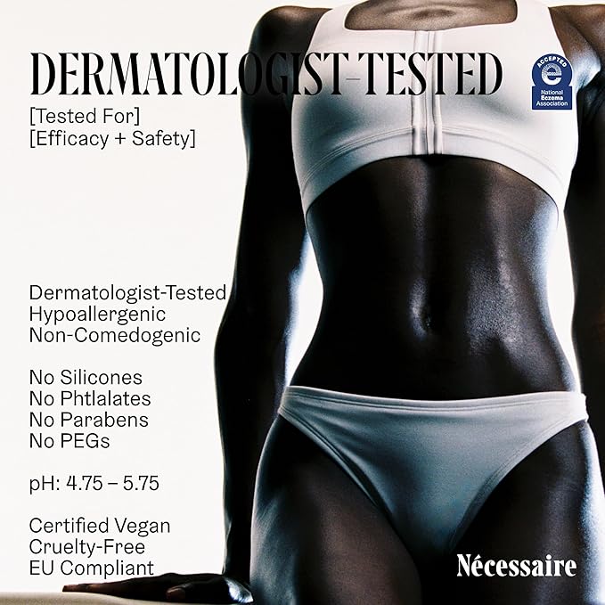 Nécessaire The Body Lotion Fragrance-Free — Unscented Multi-Peptide Body Moisturizer for Women + Men – Non-Comedogenic Lotion for Sensitive Skin – 200 ml/6.8 fl oz
