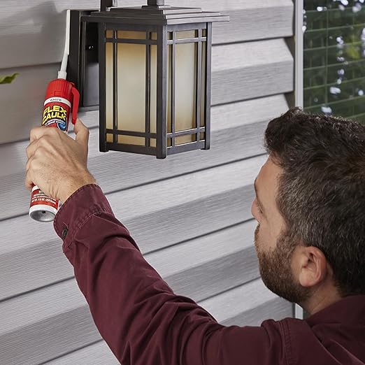 Flex Caulk, Waterproof & Weatherproof Hybrid Polymer Sealant, Strong, Paintable, Indoor, Outdoor, Bath, Shower, Sink, Window, Baseboards, Door, RV, Roof, Wood, Auto & Marine, White, 9 oz, 1-Pack