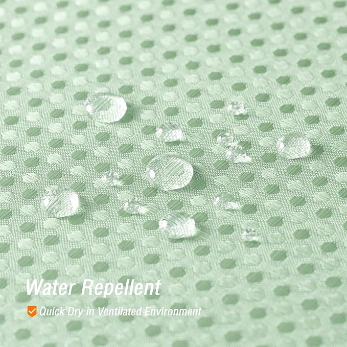 Gibelle Small Stall Shower Curtain 36 x 72, Narrow Half Waffle Weave Textured Fabric Shower Curtain for Bathroom, Water Repellent, Machine Washable, Mint Green