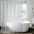 AooHome Pebble Pattern Shower Curtain Liner, Plastic EVA Shower Curtain with Bottom Magnets, Water Repellent, 72x72 inch, Semi Transparent