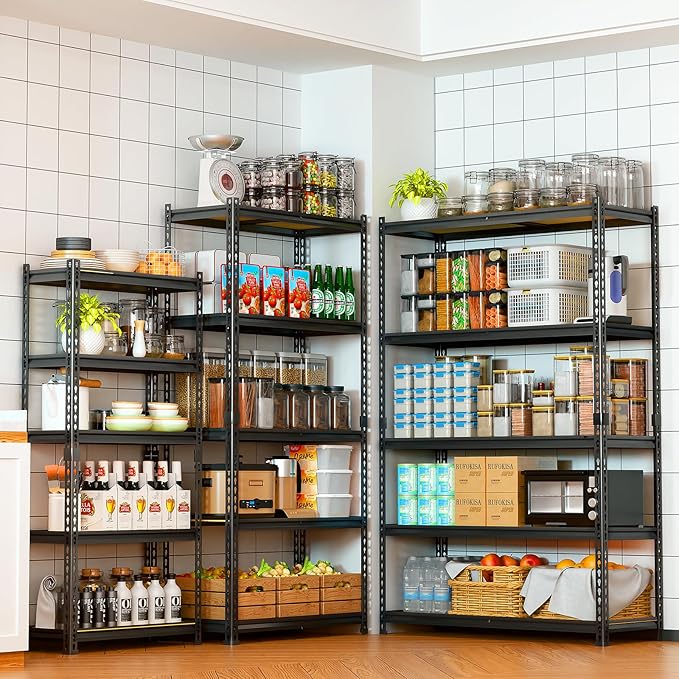 LEVELEVE 5-Tier Heavy Duty Storage Shelving Unit, 2000 lbs Capacity, Adjustable Metal Utility Shelf, 48" L x 18" W x 73" H for Garage, Kitchen, Pantry, Basement, Bathroom, Laundry,2 Pack