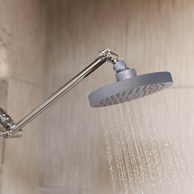 SparkPod Shower Head - High Pressure Rain - Premium Quality Luxury Design - 1-Min Install - Easy Clean Adjustable Replacement for Your Bathroom Shower Heads (Charcoal Grey, 6 Inch Round)