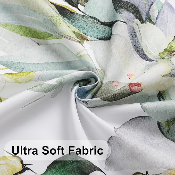 Colorful Star Sage Green Eucalyptus Waterproof Shower Curtain Set with Hooks, Minimalist Watercolor Floral Print Bathroom Décor, Plant Leaves Washable Fabric Shower Curtain, 36 x 72 Inch
