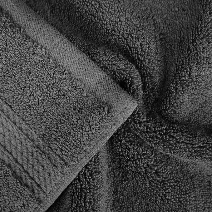BLUENILEMILLS Premium Towel Collection, Egyptian Cotton Towels for Shower and Bathroom 2-Piece Bath Sheet Set, 34" x 68", Charcoal by Blue Nile Mills
