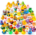 JOYIN 30 Pcs Rubber Ducks, Random Assortment Ducks Bulk with Mesh Carry Bag, Mini Rubber Duckies for Baby Bath Toys, Kids Toddler Summer Pool Toys Birthday Gifts Party Favors