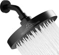 Heatsistence Rainfall Shower Head - 6" High Pressure Shower Heads 2.5 GPM Matte Black Shower Head with Anti-Clog 90 Rubber Jets - 360° Rotation Adjustable Shower Head - Rustproof Bathroom Shower Head