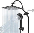 Hibbent 12'' All Metal CUPC Certified Shower Head, High Pressure Rainfall Shower Head, Handheld Showerhead Combo, 12'' Adjustable Extension Arm, 10-Spray, 71'' Hose, Showerhead Holder, Matte Black