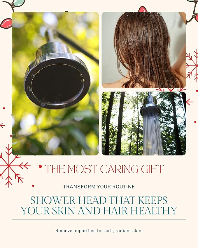 Filtered Showerhead – High Pressure, Reduces Chlorine, Heavy Metals & Microplastics – Hard Water Softener for Healthy Hair & Skin, Includes 25-Stage Filter, Easy Installation