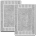 White Classic Luxury Bath Mat Floor Towel Set - Absorbent Cotton Hotel Spa Shower/Bathtub Mats [Not a Bathroom Rug] 22"x34" | 2 Pack | Dolphin Grey