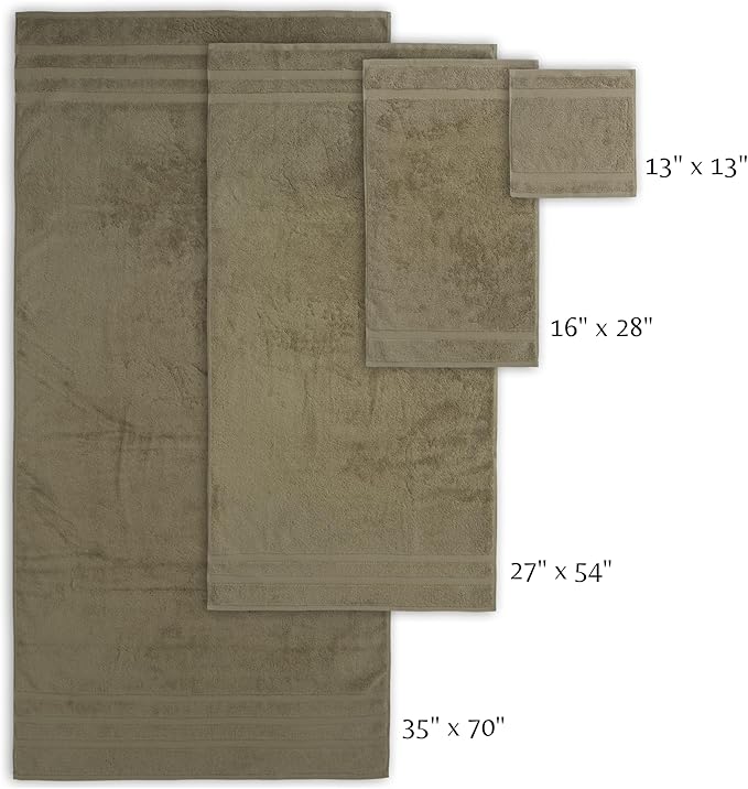 SOFE H&L | Olea Luxury Turkish Cotton Hand Towels Set of 4 Green | Premium, Soft, Durable, Absorbent | Hotel Quality Plush Towels and Thick Towel Sets