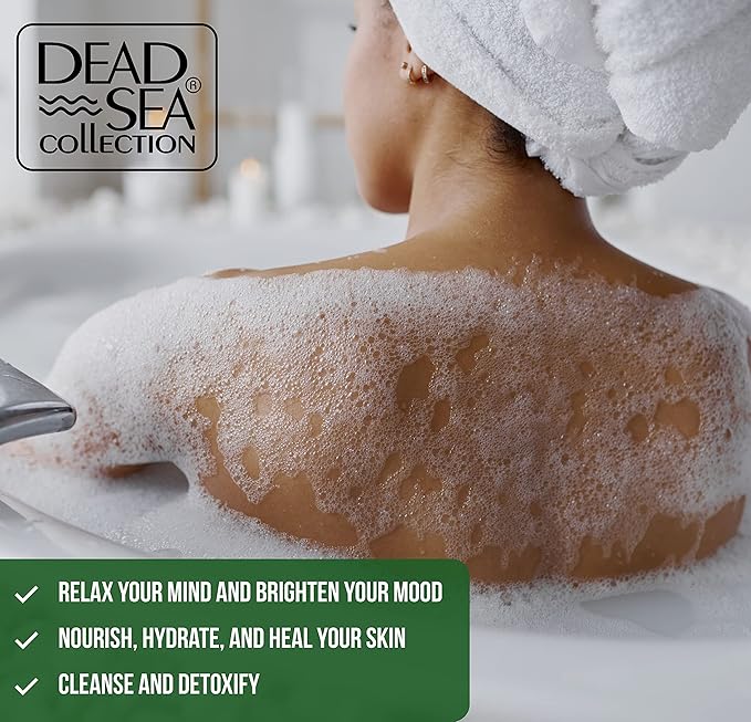 Dead Sea Collection Bubble Bath with Hemp & Coconut Lime for Women and Men – Pure Dead Sea Minerals - Relaxing Foaming Bath - Nourishing and Moisturizes Skin - Pack of 2 (67.6 fl.oz)