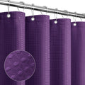 Gibelle Small Stall Shower Curtain 36 x 72, Narrow Half Waffle Weave Textured Fabric Shower Curtain for Bathroom, Water Repellent, Machine Washable, Purple
