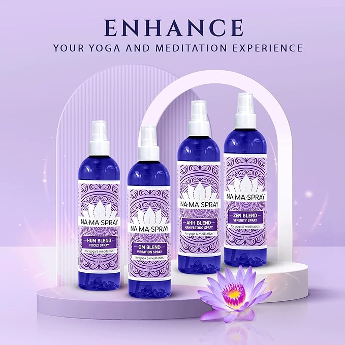 Lemon & Peppermint Aromatherapy Spray - Pillow and Shower Aura Cleansing Mist for Focus, Clarity & Productivity - Clear Negative Energy, Support Spiritual Protection & Improve Performance. HUM 4oz