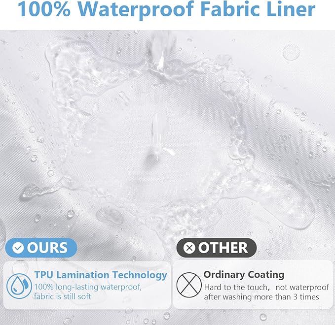 No Hook Waffle Weave Shower Curtain Set with Snap-in Fabric Liner and Mesh Top Window,256GSM Heavy Duty Fabric,Black Washable Luxury Shower Curtain for Bathroom Stalls (72x75 Inch)