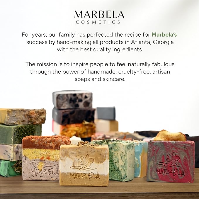 Marbela Cosmetics Wild Jasmine Handmade Soap Bar - Made in USA, Vegan Friendly, Palm Oil Free, Natural Bar Soap - Gentle Face & Body Soap for Daily Skin Care, Moisturizing & Nourishing - 3.5 oz