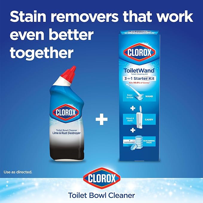 Clorox Toilet Bowl Cleaner Lime & Rust Destroyer 24 Ounces (Package May Vary) (Pack of 2)