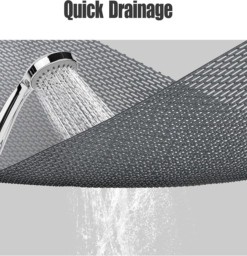 Extra Large Non Slip Shower Mat - Yonala 47.2" x 31.5" Anti Slip Shower Mat for Inside Shower, Trimmable PVC Shower Floor Mat for Shower Stall, Bathroom, Tub, Quick Drying Matt