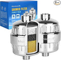 Heavy Duty Shower Filter - Monkami High Pressure Shower Head Filter For Hard Water, 99% Removal Chlorine, Fluoride & Heavy Metals - Chrome (2 QTY, HD-SF500)
