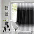 90 Inch Black Shower Curtain, Extra Long Modern Black and White Gradient Horizontal Stripe Waterproof Polyester Shower Curtains for Bathroom, 72x90 Inches