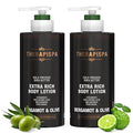 THERAPISPA Scented Body Lotion for Women – Deep Hydration & Refreshing Moisturizer with Shea Butter, Ceramides & Panthenol to Revive & Nourish Dry Skin (Bergamot & Olive, 17.0 fl oz)
