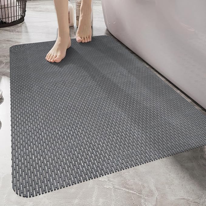 Large Anti Slip Shower Mat - Yonala 39.4" x 31.5" Non Slip Shower Mat for Inside Shower, Trimmable PVC Shower Floor Mat for Shower Stall, Bathroom, Tub, Quick Drying Matt