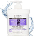 Advanced Clinicals Hyaluronic Acid Moisturizer Body Cream W/Vitamin E | Hydrating Cream & Body Lotion For Women & Men To Help Improve Look of Wrinkles, Dry Skin, Crepey Looking Skin, 16 Ounce