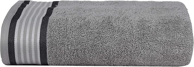 CASA COPENHAGEN He & She 2 Pieces Large Bath Sheet Set- Pine Grey + Grey Violet, 550 GSM, Designed in Denmark Made of Soft Egyptian Cotton for Bathroom, Kitchen & Shower