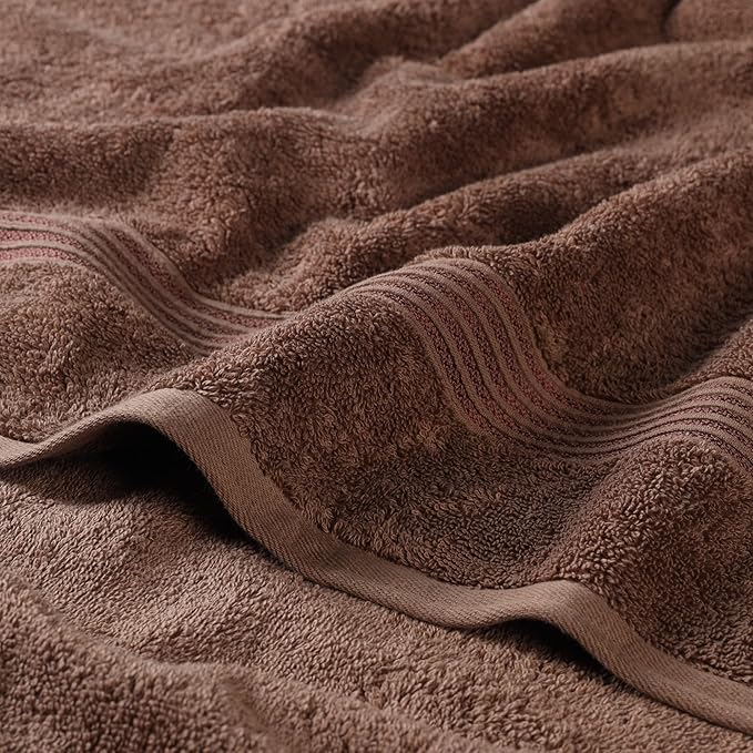 Superior Egyptian Cotton Bath Towel Set, Home Bathroom Towels, Master, Guest Bath, Decor Essentials, Quick Dry, Absorbent, Large Body Towels, Spa, Hotel, Resort, Adult, Kids, Set of 2, Mocha