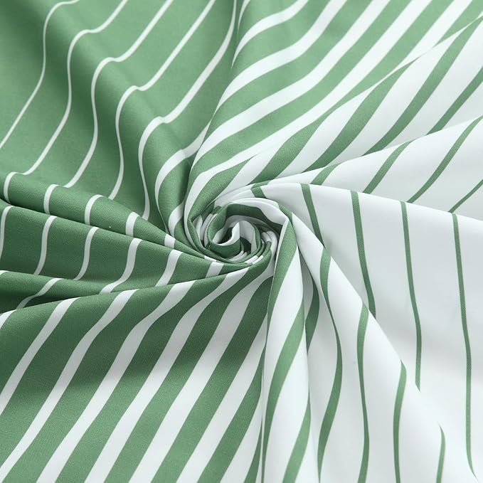 Green Shower Curtain 78 Inches Long, Sage Green and White Gradient Vertical Stripe Waterproof Polyester Shower Curtains for Bathroom, 72x78 Inches