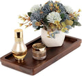 Bathroom Vanity Tray 11.8x5.9in of Acacia Wood - Elegant Organizer for Cosmetics, Jewelry, Perfume, Candle, Key - Premium Wood Tray for Bathroom, Kitchen, Countertop, Toilet Tank, Sink (Dark Brown)
