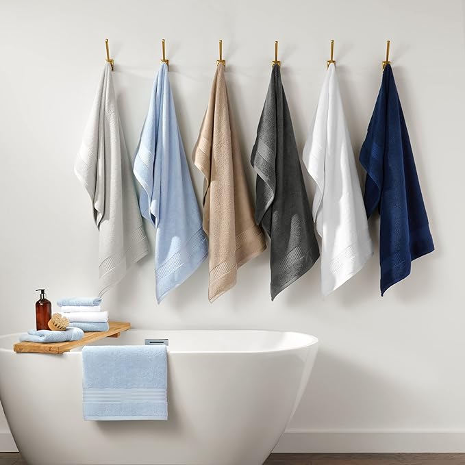Arkwright Bathroom Hand Towels Set of 6 - Super Soft 100% Cotton, 600 GSM Quick Dry & Absorbent, Luxury Bath Essentials for Hotels, Spa, Hosts, and Vacation Rentals, Alabaster Ivory