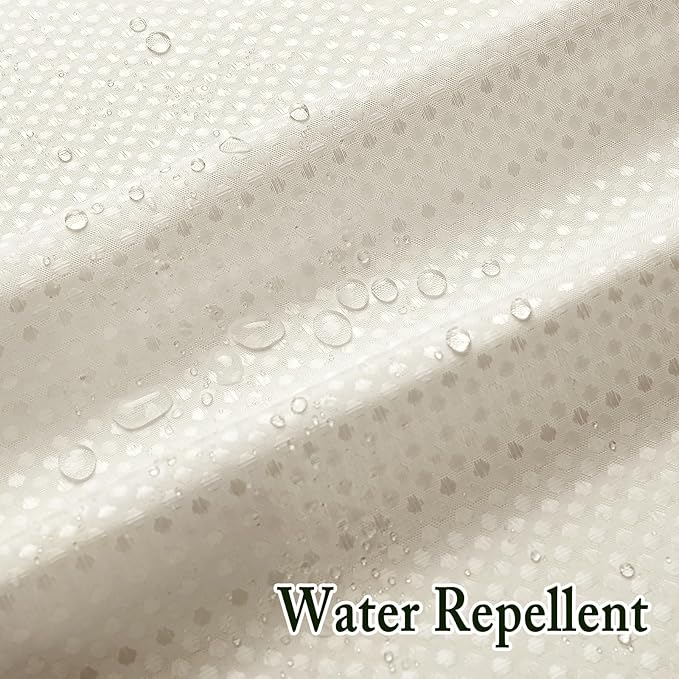 Gibelle No Hook Waffle Weave Shower Curtain with Snap-in Fabric Liner Set for Bathroom, Hotel Style with Mesh Top Window, Waterproof & Washable, Ivory, 72x74