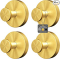 Shower Suction Cup Hooks, Heavy Duty Bathroom Wall Hooks for Towels, Robes, Loofahs, Removable Metal Hook for Tile Glass Mirror, No Drill(4 Pack, Gold)