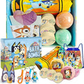 The Blue Heelers Gifts Set: Bath Bombs with Toys Inside, Shower Steamers, Mask Craft, Keychain, Drawstring Backpack, Towel, Blanket, Sticker, Poster, Gift Card, Birthday Gifts for Kids Boys Girls