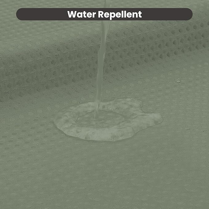 Inhousolu No Hook Waffle Weave Shower Curtain with Removable Snap in Fabric Liner Set for Bathroom, 230 GSM Heavy Duty Weighted Hem, Water Repellent Washable Bath Curtains, 36 x 72 Inch, Sage Green