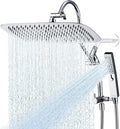 G-Promise All Metal 14 Inch Shower Head with Massage Mode Handheld, Rain Shower Head with Handheld Spray Combo, 3-Way Diverter with Pause Setting, 13 Inch Adjustable Extension Arm (Polished Chrome)