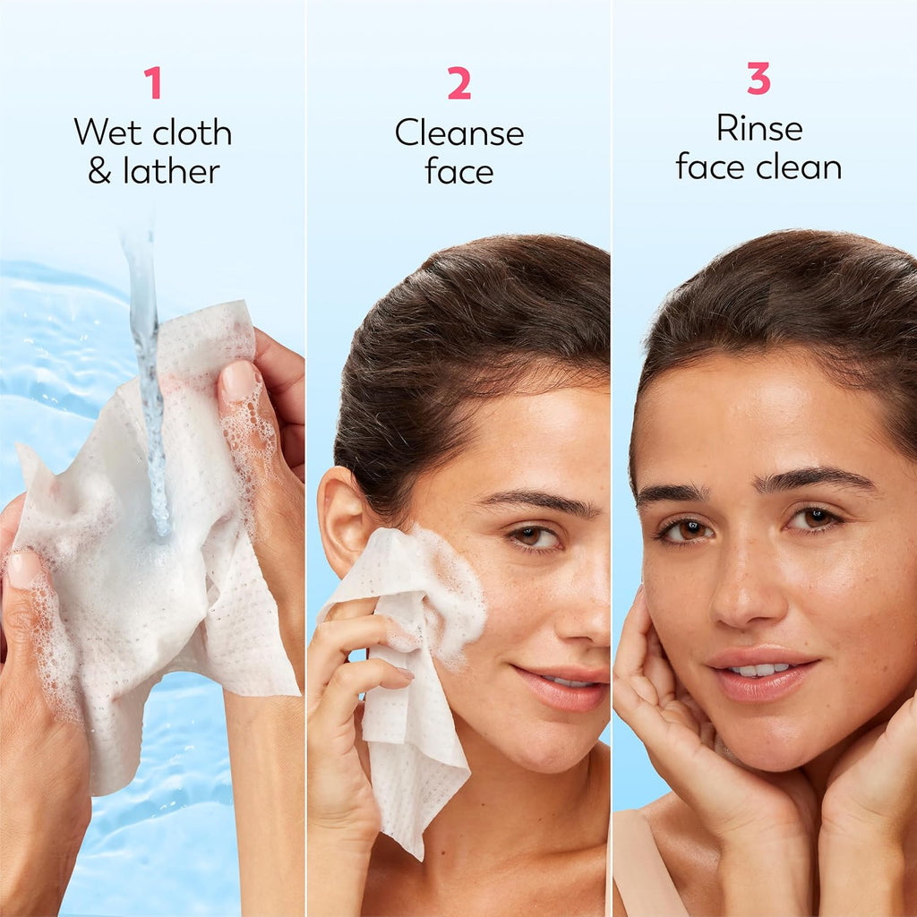 Olay Daily Facials, Daily Clean Makeup Removing Facial Cleansing Wipes, 5-in-1 Water Activated Cloths, Exfoliates, Tones and Hydrates Skin, 66 count
