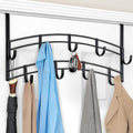 LYNK Professional® Home™ Over Door Hooks Rack - 9 Hook Over Door Hanger - Over Door Towel Rack - Hanging Towels or Clothes - Bathroom, Bedroom or Laundry Room - Lifetime Ltd. Warranty - Black