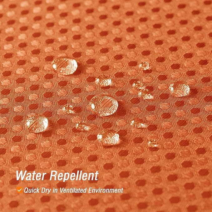 Gibelle Long Shower Curtain 72 x 78, Tall Waffle Weave Textured Fabric Shower Curtain for Bathroom, Water Repellent, Machine Washable, Burnt Orange