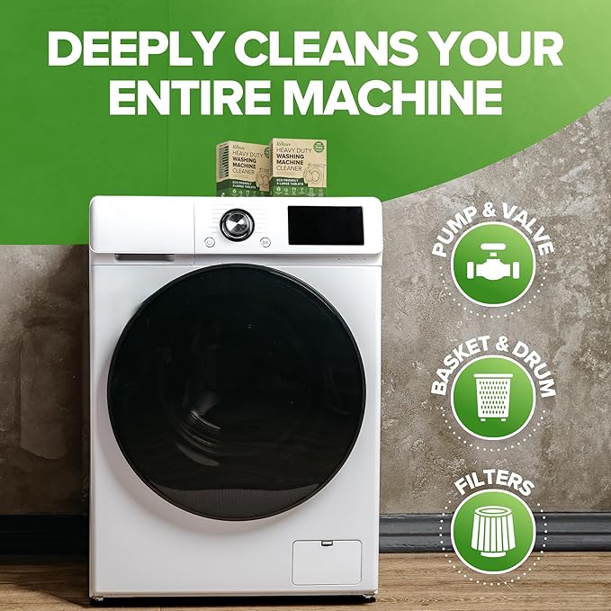 Renuv Heavy Duty Washing Machine Cleaner Descaler Tablets - for Front Load, Top Load Washer, HE (6 XL Tablets - 6 Months Supply)