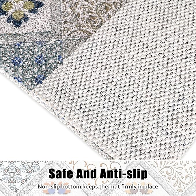 Square Shower Mat Non Slip: 24x24 Inch Shower Floor Mat with Drain Hole in Middle, Super Soft and Comfortable PVC Loofah Massage Bath Mat for Shower, Anti Slip Shower Stall Mat, Quick Drying