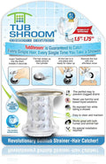 TubShroom Tub Drain Hair Catcher, Chrome – for Bathroom Drains, Fits 1.5” – 1.75” Bathtub and Shower Drains, White